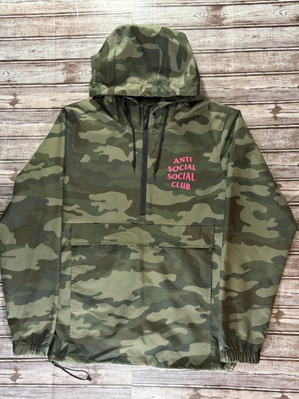 Anti Social Social Club EZ Jacket Anorak Waterproof sz M color Camo NWOT